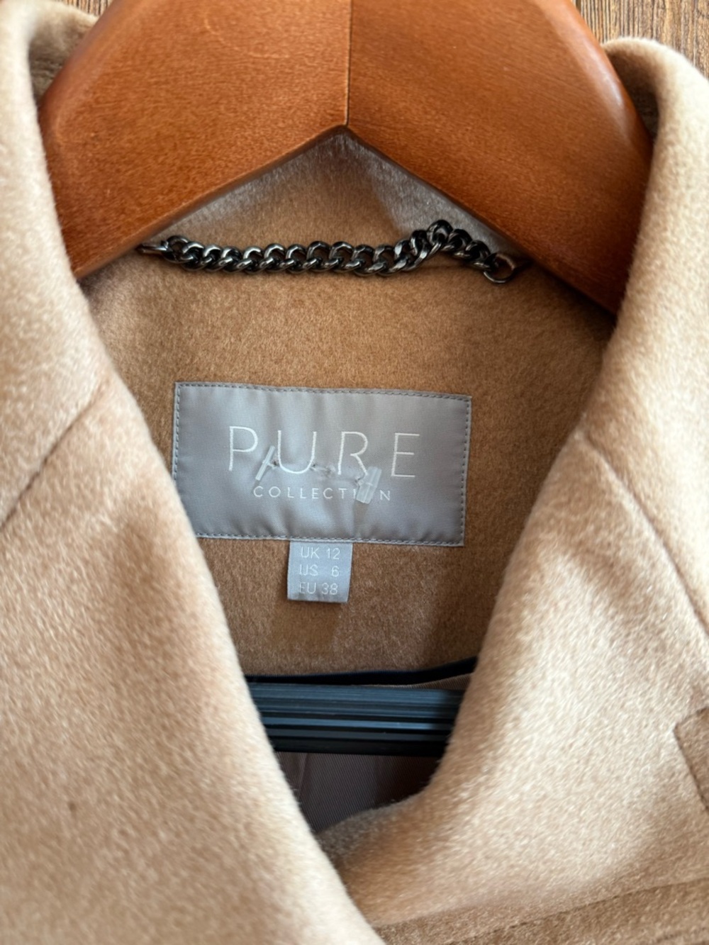 Pure Collection Double-Breasted Camel Peacoat - Picture 2 of 3